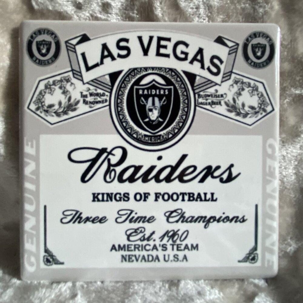 NFL Las Vegas Raiders - Bud Label Style ceramic coaster